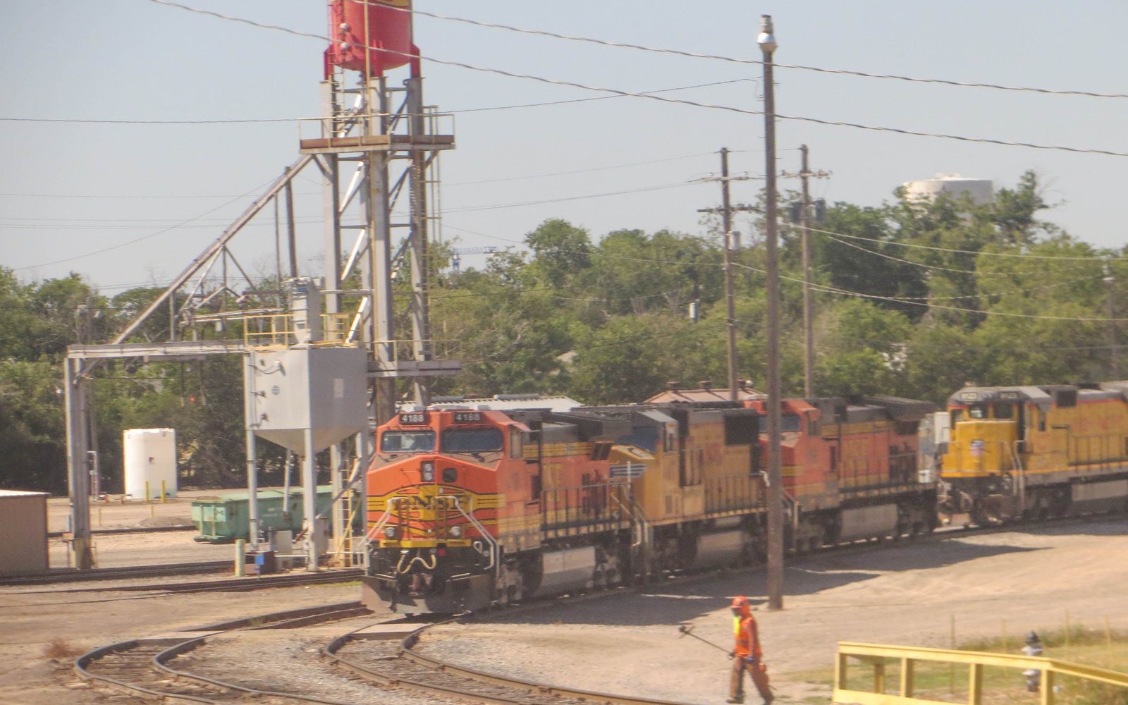 BNSF locomotives at the rail yard in Temple
