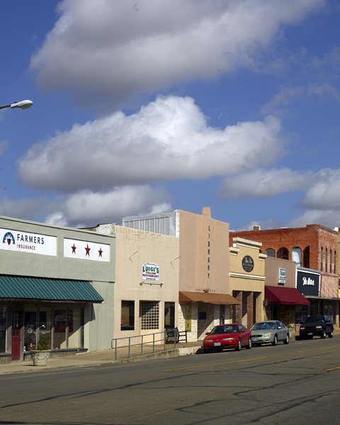 Old storefronts in downtown Moody
